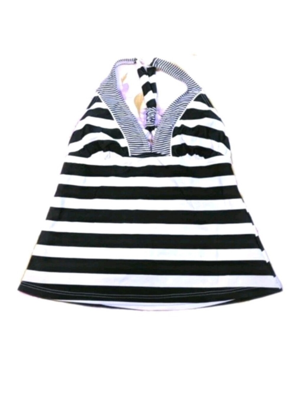 Sonoma tankini Striped swimsuit top Zebra Black White Women's Size 8 S M